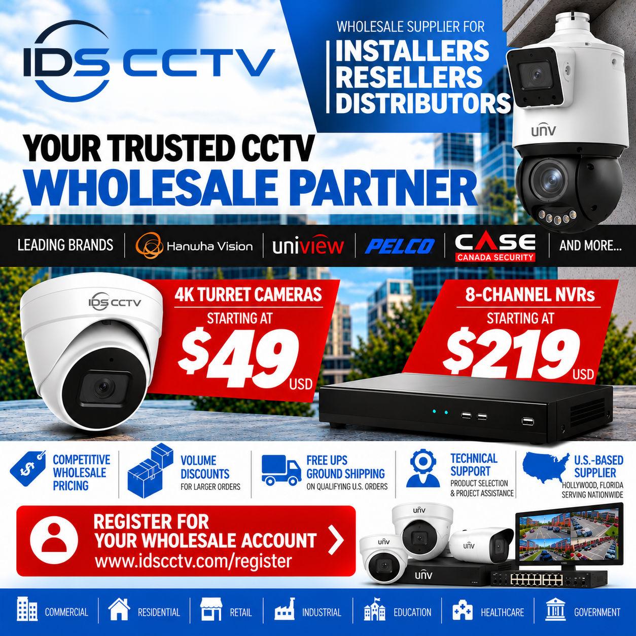 Wholesale Pricing CCTV Installers: Register and Get Access to IDS CCTV