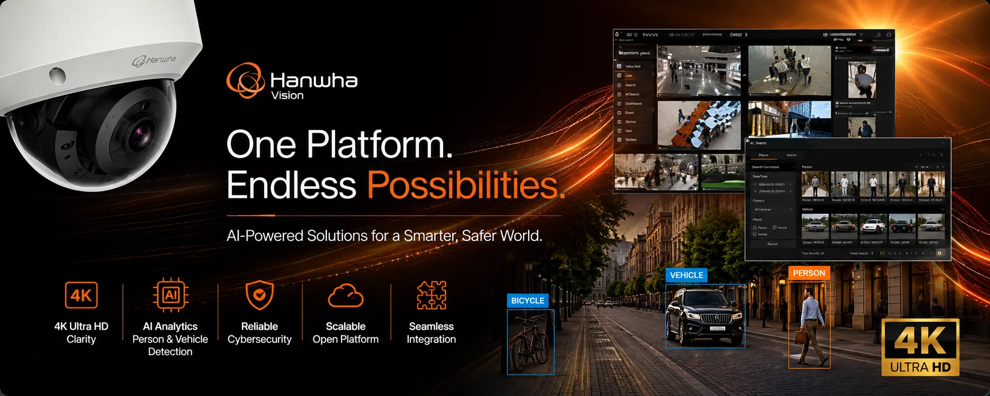 Hanwha Vision One Platform Endless Possibilities banner